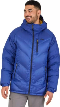 Outdoor Research Alpine Down Hooded Jacket - Men's|-|Manteau à Capuchon Alpine Down - Homme -Altitude Sports ORR 268083 7E 7EFront 20Sapphire