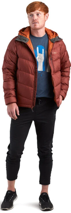 Outdoor Research Transcendent Down Hoody - Men's|-|Manteau En Duvet à Capuchon Transcendent - Homme -Altitude Sports ORR 268084 7E 7EDetail1 20Madder