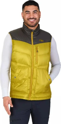 Outdoor Research Transcendent Down Vest - Men's|-|Veste Transcendent Down - Homme -Altitude Sports ORR 268086 7E 7Ef 20Turmeric 20 20Forest e1ed6253 aced 4904 a974 254fe185a029