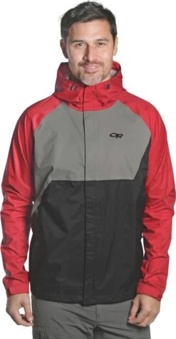 Outdoor Research Apollo Rain Jacket - Men's|-|Manteau De Pluie Apollo - Homme -Altitude Sports ORR 269169 7E 7Efront 20Tomato 20 20Multi