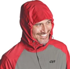 Outdoor Research Apollo Rain Jacket - Men's|-|Manteau De Pluie Apollo - Homme -Altitude Sports ORR 269169 7E 7Ehood 20Tomato 20 20Multi