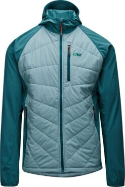 Outdoor Research Refuge Hybrid Hooded Jacket - Men's|-|Veste à Capuchon Refuge - Homme -Altitude Sports ORR 269180 7ELead 20 20Mediterranean 77b1edc4 c3ac 47ba 9123 43a45b10e3b8