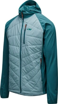 Outdoor Research Refuge Hybrid Hooded Jacket - Men's|-|Veste à Capuchon Refuge - Homme -Altitude Sports ORR 269180 7E 7EStudio 20Side 20Lead 20 20Mediterranean