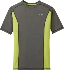 Outdoor Research Echo Short Sleeve Tee - Men's|-|T-Shirt Echo - Homme -Altitude Sports ORR 269208 7EPewter 20 20Chartreuse