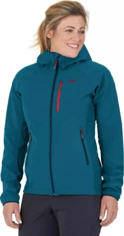 Outdoor Research Ferrosi Grid Hooded Jacket - Women's|-|Manteau à Capuchon Ferrosi - Femme -Altitude Sports ORR 271435 7E 7EFront 20Celestial 20Blue