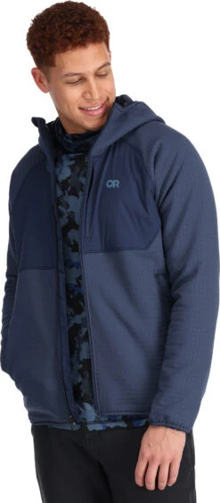 Outdoor Research Vigor Plus Hooded Full Zip Fleece Sweatshirt - Men's|-|Chandail En Molleton à Capuchon Et Glissière Pleine Longueur Vigor Plus - Homme -Altitude Sports ORR 283184 7E 7EFront1 20Naval 20Blue