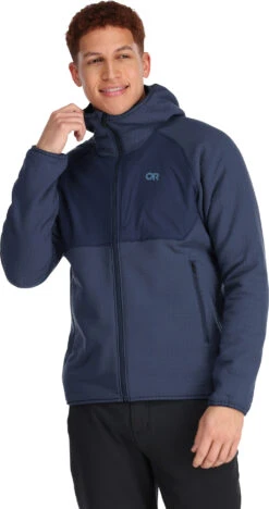 Outdoor Research Vigor Plus Hooded Full Zip Fleece Sweatshirt - Men's|-|Chandail En Molleton à Capuchon Et Glissière Pleine Longueur Vigor Plus - Homme -Altitude Sports ORR 283184 7E 7EFront 20Naval 20Blue