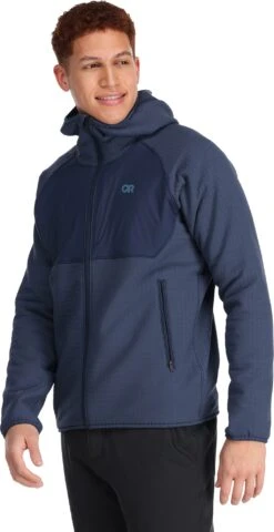 Outdoor Research Vigor Plus Hooded Full Zip Fleece Sweatshirt - Men's|-|Chandail En Molleton à Capuchon Et Glissière Pleine Longueur Vigor Plus - Homme -Altitude Sports ORR 283184 7E 7ESide 20Naval 20Blue