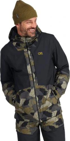 Outdoor Research Snowcrew Jacket - Men's|-|Manteau Snowcrew - Homme -Altitude Sports ORR 283190 7E 7EFront1 20Loden 20Camo 20 20Black
