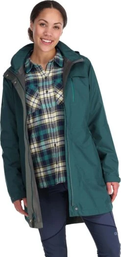 Outdoor Research Aspire Trench - Women's|-|Trench Aspire - Femme -Altitude Sports ORR 287622 7E 7EFront2 20Treeline