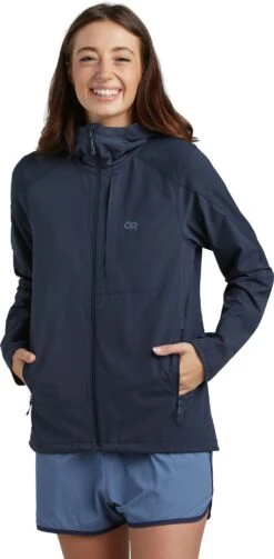 Outdoor Research Ferrosi Hoodie Softshell - Women's|-|Coquille à Capuchon Ferrosi - Femme -Altitude Sports ORR 287624 7E 7EFront1 20Naval 20Blue