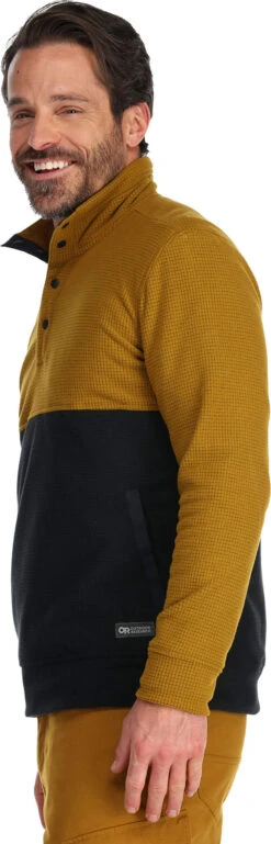 Outdoor Research Trail Mix Snap Pullover - Men's|-|Chandail à Boutons-pression Trail Mix - Homme -Altitude Sports ORR 288548 7E 7ESide 20Tapenade 20 20Black