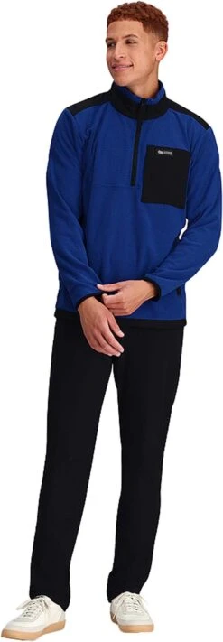 Outdoor Research Trail Mix Quarter Zip Pullover Jacket - Men's|-|Veste à Enfiler Trail Mix Quarter Zip - Homme -Altitude Sports ORR 300136 7E 7EFront1 20Galaxy 20 20Black