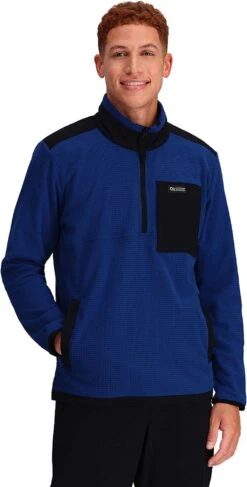 Outdoor Research Trail Mix Quarter Zip Pullover Jacket - Men's|-|Veste à Enfiler Trail Mix Quarter Zip - Homme -Altitude Sports ORR 300136 7E 7EFront 20Galaxy 20 20Black