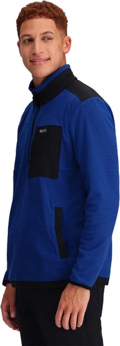 Outdoor Research Trail Mix Quarter Zip Pullover Jacket - Men's|-|Veste à Enfiler Trail Mix Quarter Zip - Homme -Altitude Sports ORR 300136 7E 7ESide 20Galaxy 20 20Black