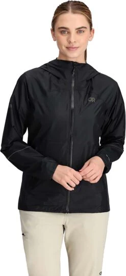 Outdoor Research Helium Rain Jacket - Women's|-|Manteau De Pluie Helium - Femme -Altitude Sports ORR 300236 7E 7EFront 20Black