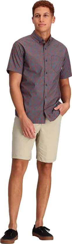 Outdoor Research Rooftop Shortsleeves Shirt - Men's|-|Chemise à Manches Courtes Rooftop - Homme -Altitude Sports ORR 300248 7E 7EFront1 20Brick 20Woodblock