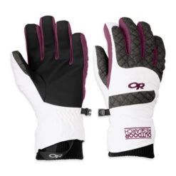 Outdoor Research Riot Gloves - Wmns -Altitude Sports W RiotGloves WhiteCharcoalOrchid 73206 064