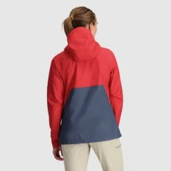 Outdoor Research Apollo Rain Jacket - Wmns -Altitude Sports outdoor research womens apollo waterproof shell jacket on model 2